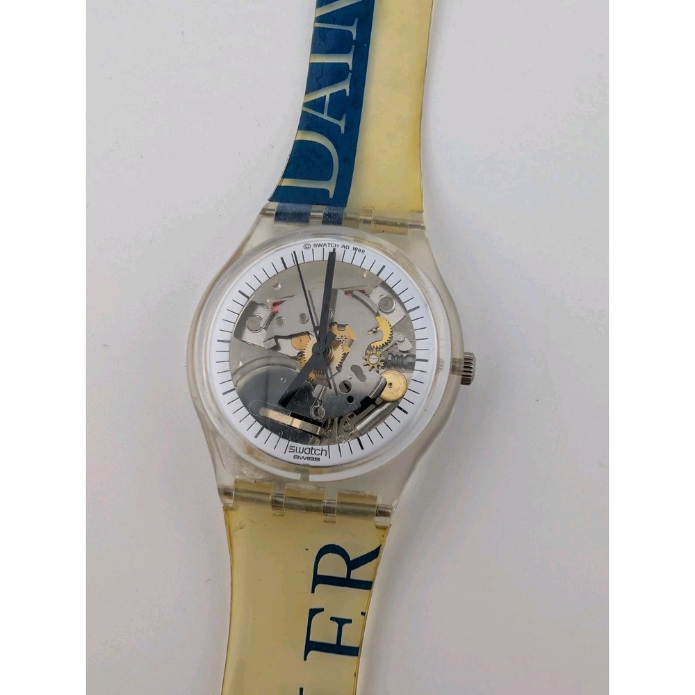 1998 Swatch Watch Gents 34mm Skeleton Daimler Chrysler Swiss- New Battery